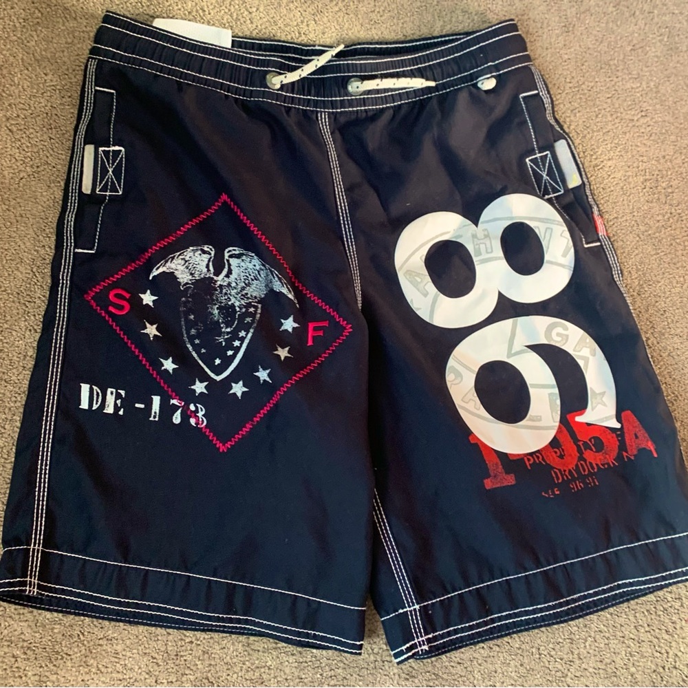 Gap kids swim shorts. Size youth L. Color black red white